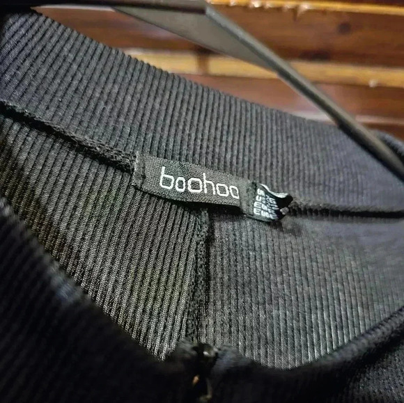 Plus Size Ribbed Zip Up Jumpsuit with Skinny Leg - Picture 2 of 2